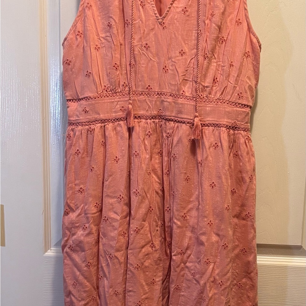 Old Navy Coral Embroidered Dress